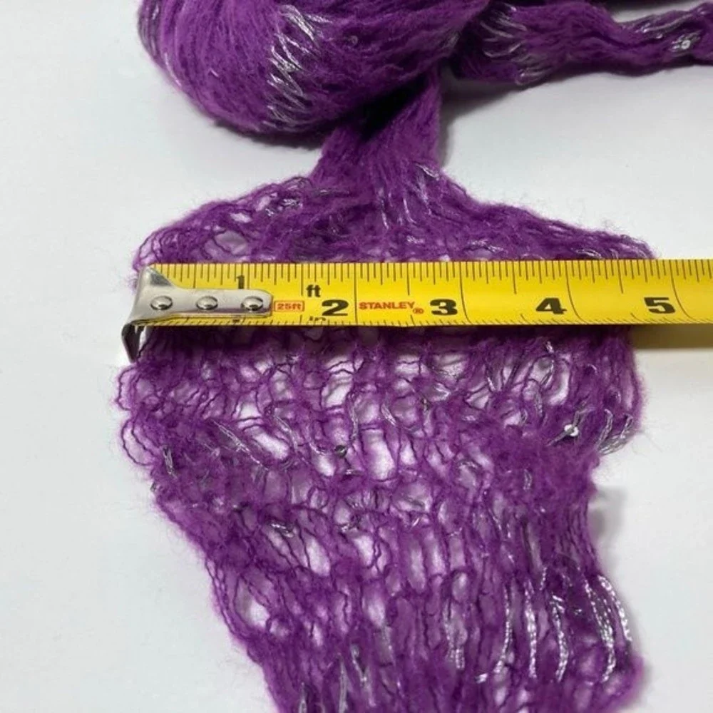 Purple Silver Sequin Rigoletto Yarn 4 Skeins